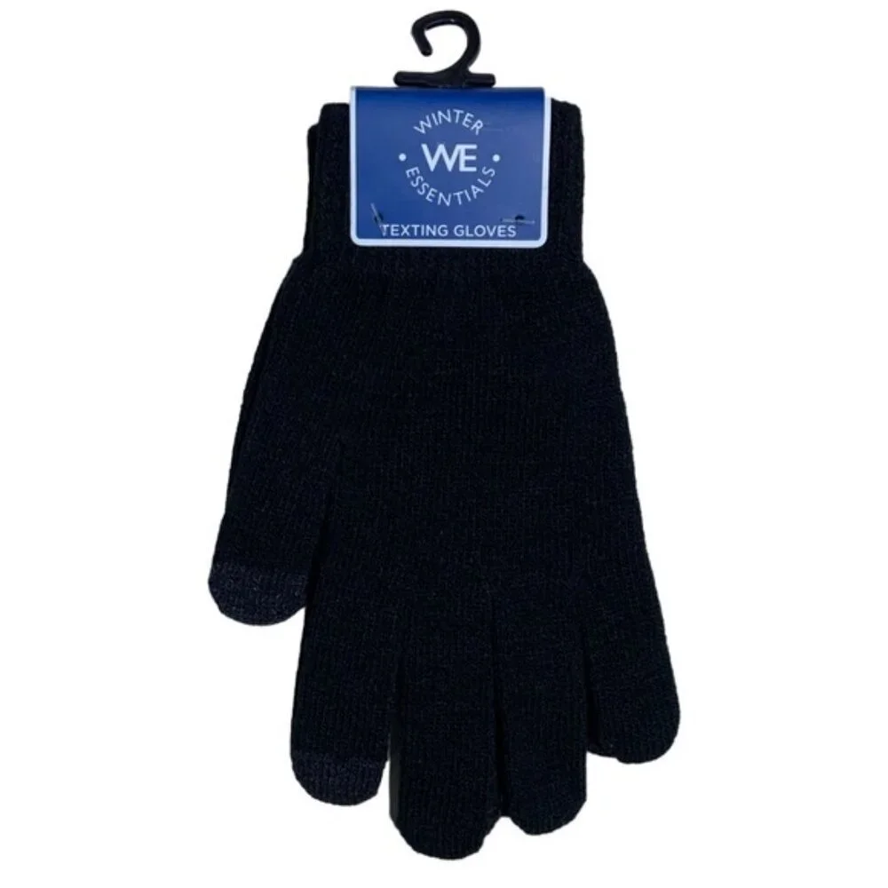 WE Texting Touchscreen Gloves Winter Warm Stretch Knit Women Men Black OS Unisex